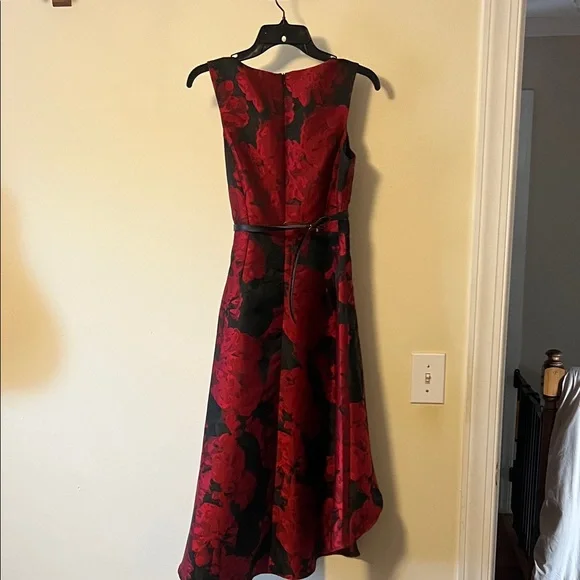 Donna Ricco Red and Black High Low Dress - Picture 3 of 3